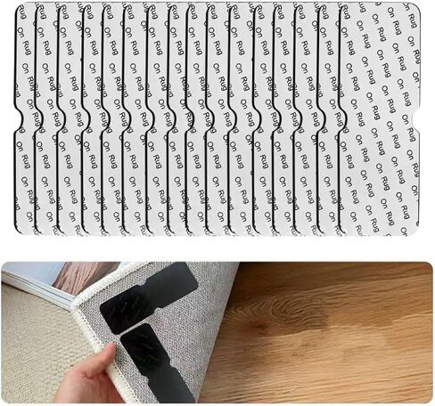 Reusable Rug Grippers for Area Rugs, Non Slip Carpet Grippers for Hardwood Floors, Washable Rug Corner Grippers to Stop Sliding & Curling, Thin & Invisible, 8 Pack in Kuwait