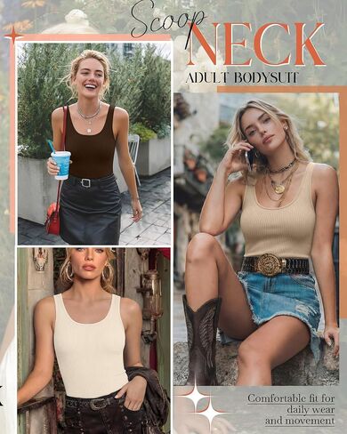 3 Pack Women's Ballet Tank Leotards Ribbed Cotton Scoop Neck Dancewear Sleeveless Adult Gymnastics Bodysuit (Cream, Apricot, Coffee,X-Large) in Kuwait