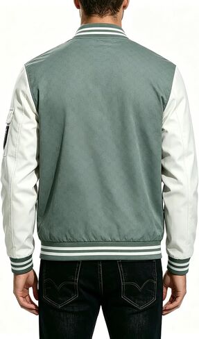 Men's Lightweight Bomber Jacket Spring Fall Casual Windbreaker Full-Zip Coat with Side Pockets in Kuwait