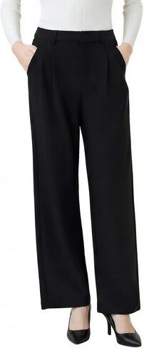 Wide Leg Dress Womens Dress Pants Business Casual Pants for Women with Pockets in Saudi Arabia