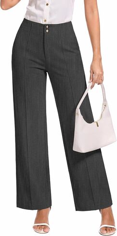 Womens Dress Pants Stretchy Business Casual Work Pants Straight Slacks for Office in Kuwait