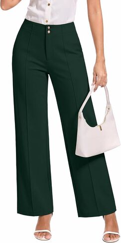 Womens Dress Pants Stretchy Business Casual Work Pants Straight Slacks for Office in Kuwait