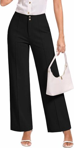 Womens Dress Pants Stretchy Business Casual Work Pants Straight Slacks for Office in Kuwait