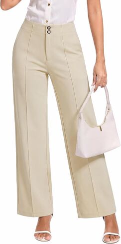 Womens Dress Pants Stretchy Business Casual Work Pants Straight Slacks for Office in Kuwait