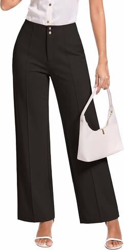 Womens Dress Pants Stretchy Business Casual Work Pants Straight Slacks for Office in Kuwait