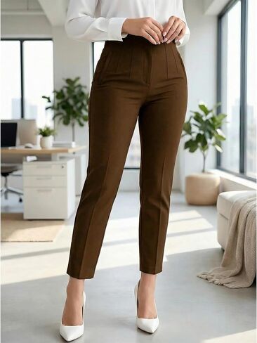 Women’s High-Waisted Business Trousers, 2026 Straight Leg Pants, Casual Dress Pants, Comfortable Stylish with Office Work in Kuwait