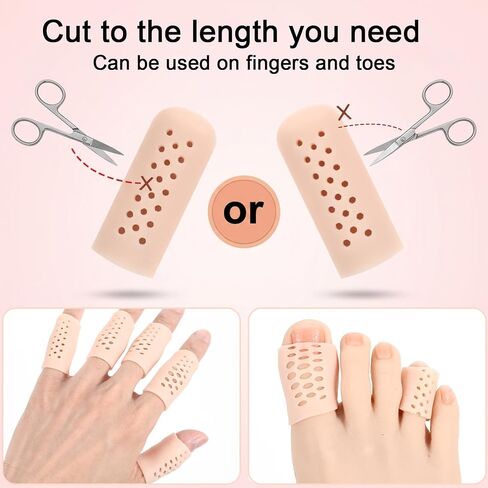 20 Pcs Gel Finger Cots with Air Holes, Silicone Finger Protectors Rubber Fingers Tips Protector Covers Fingers Gloves Guard Breathable Fingertip Protector for Cracking Calluses Blisters Protect in Kuwait