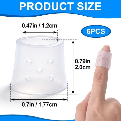 PAGOW 6pcs Finger Covers for Skin Picking, Reusable Silicone Stop Nail Biting Finger Guard, Breathable Anti Skin Picking Finger Gloves for Nail Biting Prevention, Cuticle Protection, Cracked - Clear in Kuwait