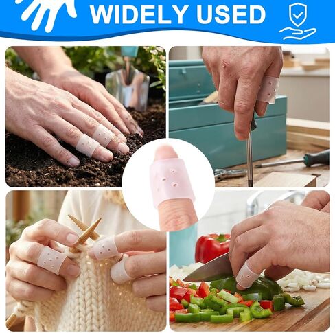 PAGOW 6pcs Finger Covers for Skin Picking, Reusable Silicone Stop Nail Biting Finger Guard, Breathable Anti Skin Picking Finger Gloves for Nail Biting Prevention, Cuticle Protection, Cracked - Clear in Kuwait