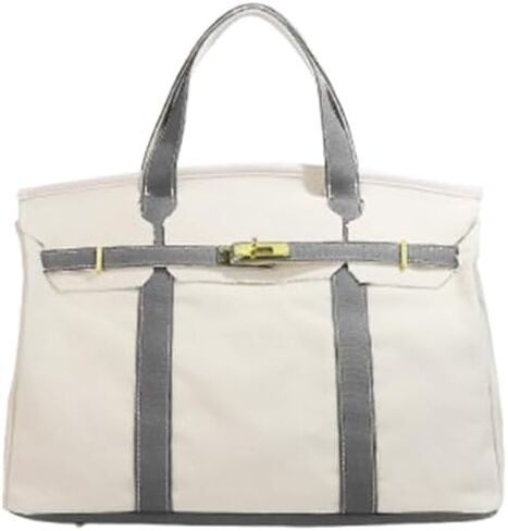 Womens Canvas Tote Handbag with Front Buckle Closure and Dual Handles. in Kuwait
