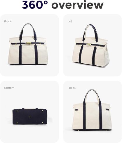 Womens Canvas Tote Handbag with Front Buckle Closure and Dual Handles. in Kuwait