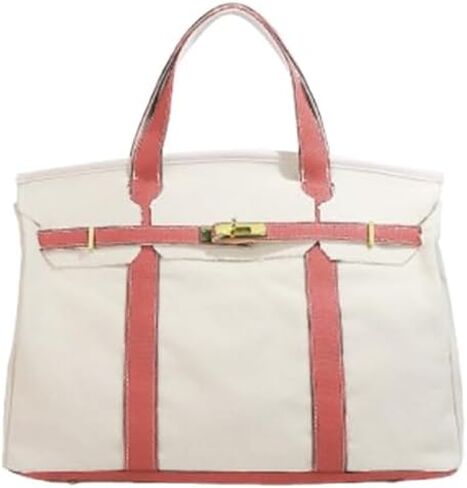 Womens Canvas Tote Handbag with Front Buckle Closure and Dual Handles. in Kuwait
