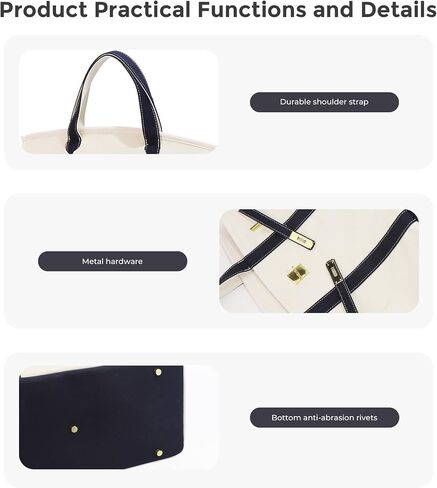 Womens Canvas Tote Handbag with Front Buckle Closure and Dual Handles. in Kuwait