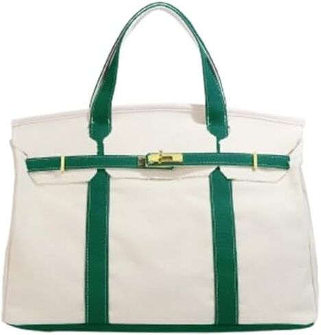 Womens Canvas Tote Handbag with Front Buckle Closure and Dual Handles. in Kuwait