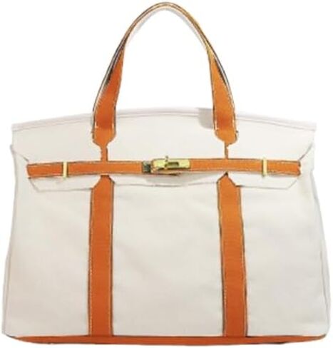 Womens Canvas Tote Handbag with Front Buckle Closure and Dual Handles. in Kuwait