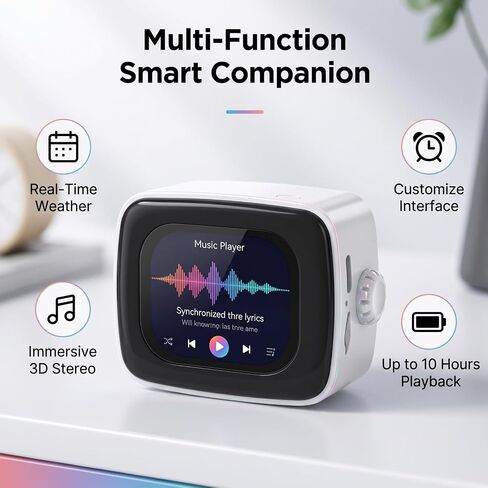 Touch Screen Smart Bluetooth Speaker, 2.01 Inch HD Display with Calendar Calculator Alarm Clock Real Time Weather Forecast, for MP3 Player and Bluetooth 5.4 Connection in Saudi Arabia