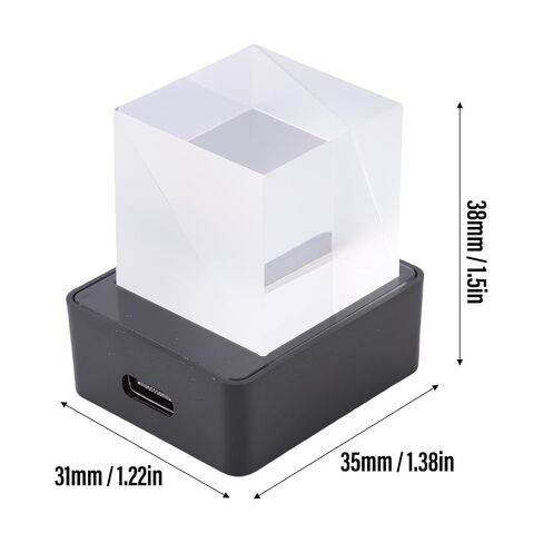Focket Holographic Crystal Cube, 3D Photo Display Real Time Weather GIF Animation Library 3D Hologram Display Screen, Smart Weather Digital Clock with Base for Desk Car Home Office in Kuwait