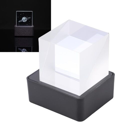 LED Holographic Crystal Cube 3D Photo Display Smart Weather Digital Clock GIF Animation Photo Album Player with High Transparent Design for Desk Car Decoration Gift in Saudi Arabia