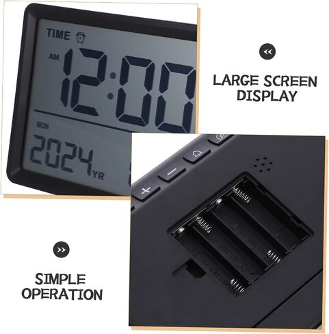 Uonlytech Large LCD Wall Clock 14-inch Digital Alarm Clock with Temperature and Humidity Display Multifunction Electronic Thermohygrometer for Living Room Bedroom in Kuwait
