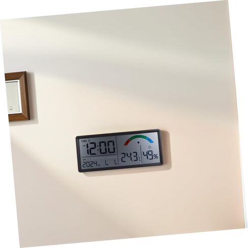 Uonlytech Large LCD Wall Clock 14-inch Digital Alarm Clock with Temperature and Humidity Display Multifunction Electronic Thermohygrometer for Living Room Bedroom in Kuwait