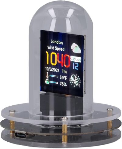 Nixie Tube Clock Simulation, RGB Digital Display, 12/24h Weather Mode, Electronic Album Feature with No Assembly Required, Retro Friends in Kuwait