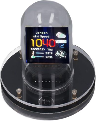 Nixie Tube Clock Simulation, RGB Digital Display, 12/24h Weather Mode, Electronic Album Feature with No Assembly Required, Retro Friends in Kuwait