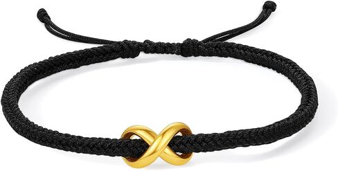 ZHOU LIU FU 24k Solid Gold Charm Bracelet Infinity Symbol Charm Red String Blessing Bracelets Good Luck Jewelry for Women Couple Her Anniversary Birthday New Year in Kuwait