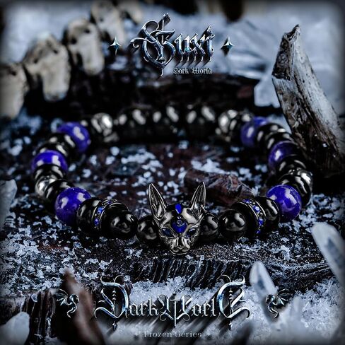 GUXI-Dream Devourer Obsidian Bracelet High Purity Lapis Lazuli Bracelets for Men Pure Handmade Protection Bracelet Personalized Cat Jewelry Unique Gifts in Saudi Arabia
