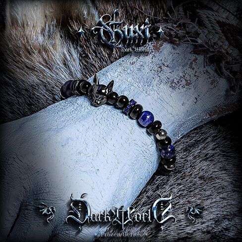 GUXI-Dream Devourer Obsidian Bracelet High Purity Lapis Lazuli Bracelets for Men Pure Handmade Protection Bracelet Personalized Cat Jewelry Unique Gifts in Saudi Arabia