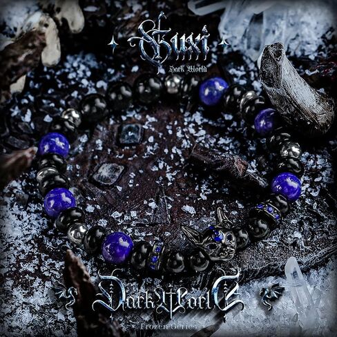GUXI-Dream Devourer Obsidian Bracelet High Purity Lapis Lazuli Bracelets for Men Pure Handmade Protection Bracelet Personalized Cat Jewelry Unique Gifts in Saudi Arabia