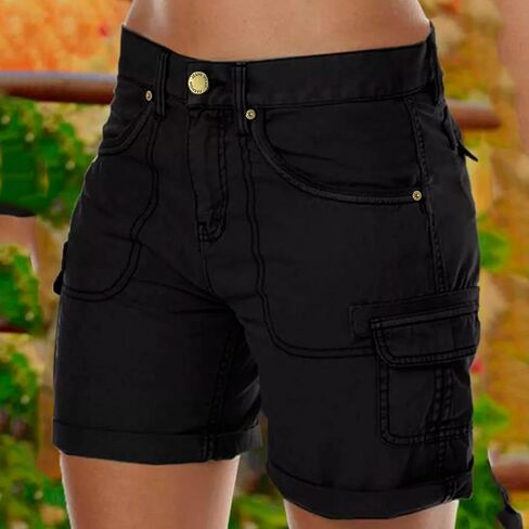 Plus Size Bermuda Shorts for Women with Pockets Cargo Shorts Casual Knee Length High Waisted Stretch Wide Leg Pants in Saudi Arabia