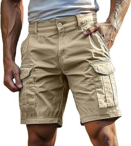 Cargo Shorts for Men Relaxed Fit Work Hiking Shorts with Multi Pockets Plus Size Outdoor Athletic Short Pants in Saudi Arabia