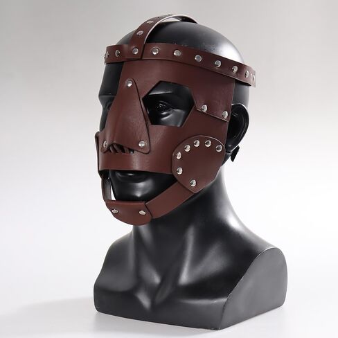 Mick Adjustable Leather Face Mask Foley Style for Halloween & Cosplay – Inspired by Wrestling Style, Fits Adults in Saudi Arabia