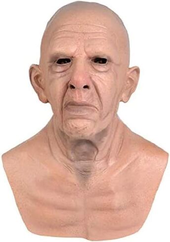 Monisorly Old Man Mask Bald Man Humen Face Masks Wrinkle Full Head Mask Halloween Masquerade Costume Props in Saudi Arabia