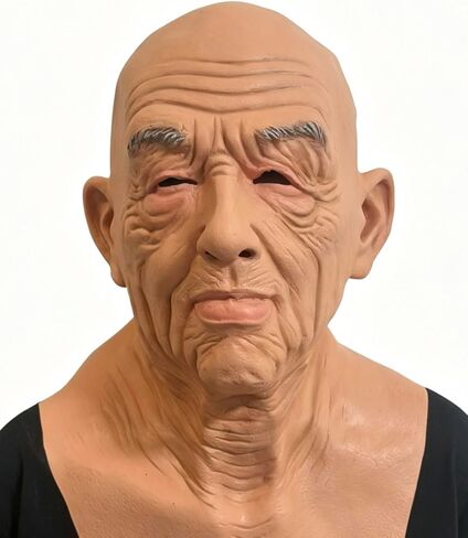 Monisorly Old Man Mask Bald Man Humen Face Masks Wrinkle Full Head Mask Halloween Masquerade Costume Props in Saudi Arabia