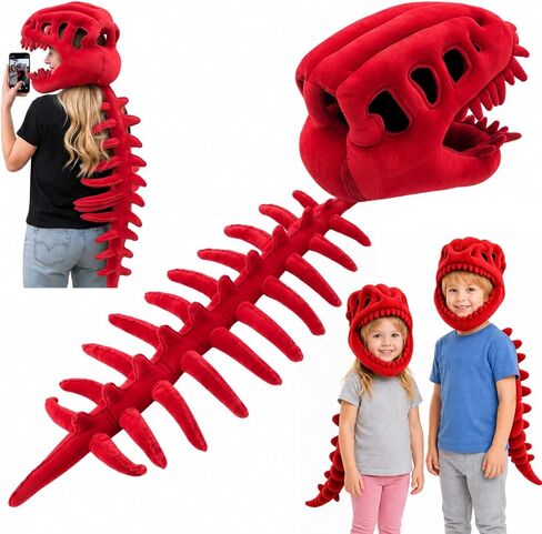 Dinosaur Skeleton Plush Costume, 3D Skull & Spine for Halloween, Cosplay & Themed Play in Saudi Arabia