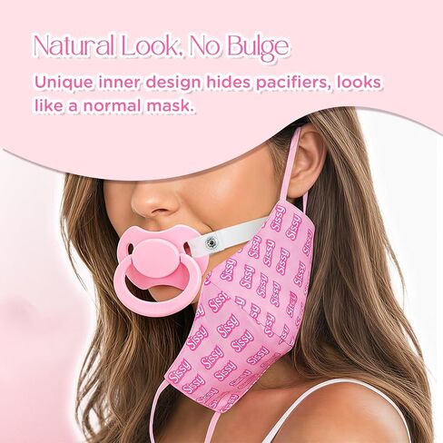 LittleForBig Discreet Sissy Gen II Adjustable Cloth Mask with Removable Pacifier Gag - Secret Soother Face Mask with Adjustable Strap in Kuwait