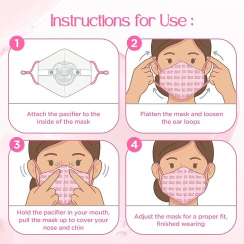 LittleForBig Discreet Sissy Gen II Adjustable Cloth Mask with Removable Pacifier Gag - Secret Soother Face Mask with Adjustable Strap in Kuwait