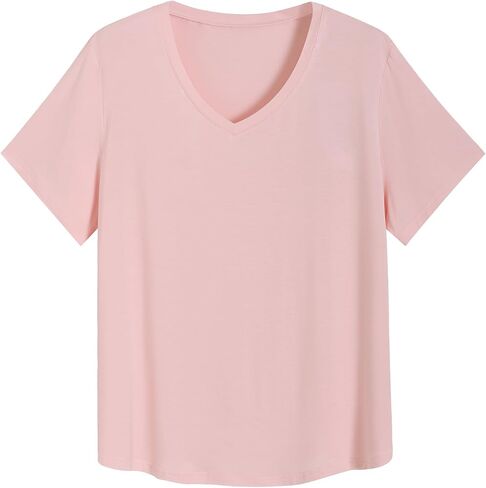 Latuza Women's Bamboo Viscose V Neck Sleep T-Shirt in Kuwait