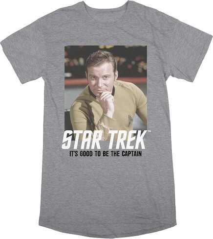 Bioworld Star Trek The Original Series Kirk Women's Heather Gray Sleep Shirt in Kuwait