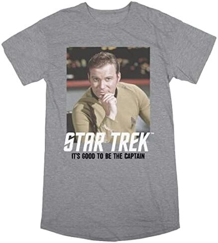 Bioworld Star Trek The Original Series Kirk Women's Heather Gray Sleep Shirt in Kuwait
