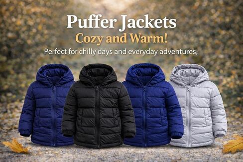 Revess Infant Boys Fleece-Lined Hooded Puffer Jacket- Quilted Coat, 6 Pack, Assorted Colors, Sizes 6-24 Months in Saudi Arabia