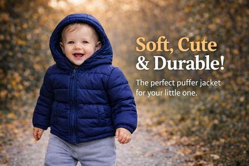 Revess Infant Boys Fleece-Lined Hooded Puffer Jacket- Quilted Coat, 6 Pack, Assorted Colors, Sizes 6-24 Months in Saudi Arabia
