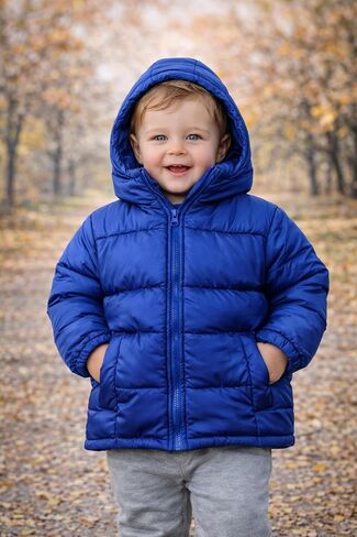 Revess Toddler Boys Fleece-Lined Hooded Puffer Jacket- Quilted Coat, 6-Pack Assorted Colors, Sizes (2-4) in Saudi Arabia