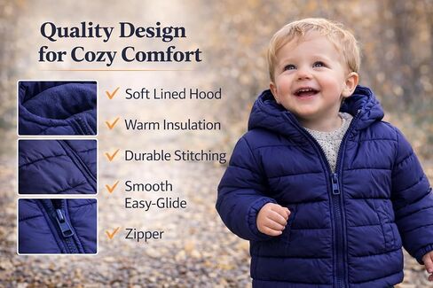 Revess Toddler Boys Fleece-Lined Hooded Puffer Jacket- Quilted Coat, 6-Pack Assorted Colors, Sizes (2-4) in Saudi Arabia