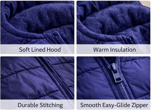Revess Toddler Boys Fleece-Lined Hooded Puffer Jacket- Quilted Coat, 6-Pack Assorted Colors, Sizes (2-4) in Saudi Arabia