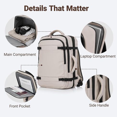 Rosamo 3 piece Luggage Set Expandable Suitcase 22x14x9 Airline Approved Carry on, Front Opening ABS Hard Case Suitcases with Spinner Wheels, TSA Lock (Beige) in Saudi Arabia