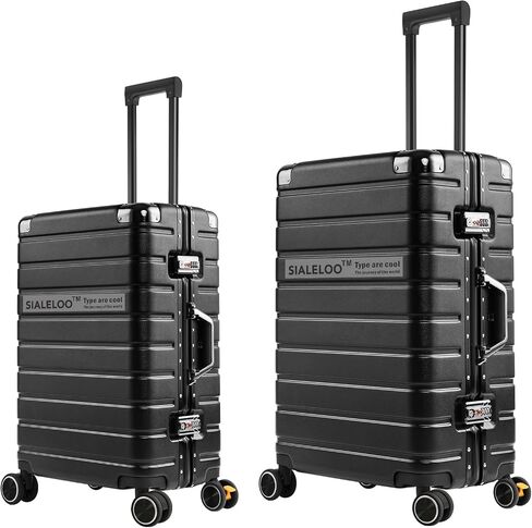 2-Piece Zipperless Luggage Set,20/26 Inch, Airline Approved Carry-On 22x14x9, 9H Scratch-Proof PC Hardshell, Aluminum Frame, 360° Spinner Wheels, Checked Suitcases, Gray in Saudi Arabia