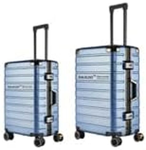 2-Piece Zipperless Luggage Set,20/26 Inch, Airline Approved Carry-On 22x14x9, 9H Scratch-Proof PC Hardshell, Aluminum Frame, 360° Spinner Wheels, Checked Suitcases, Gray in Saudi Arabia