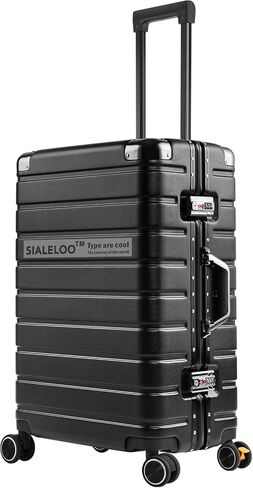 2-Piece Zipperless Luggage Set,20/26 Inch, Airline Approved Carry-On 22x14x9, 9H Scratch-Proof PC Hardshell, Aluminum Frame, 360° Spinner Wheels, Checked Suitcases, Gray in Saudi Arabia